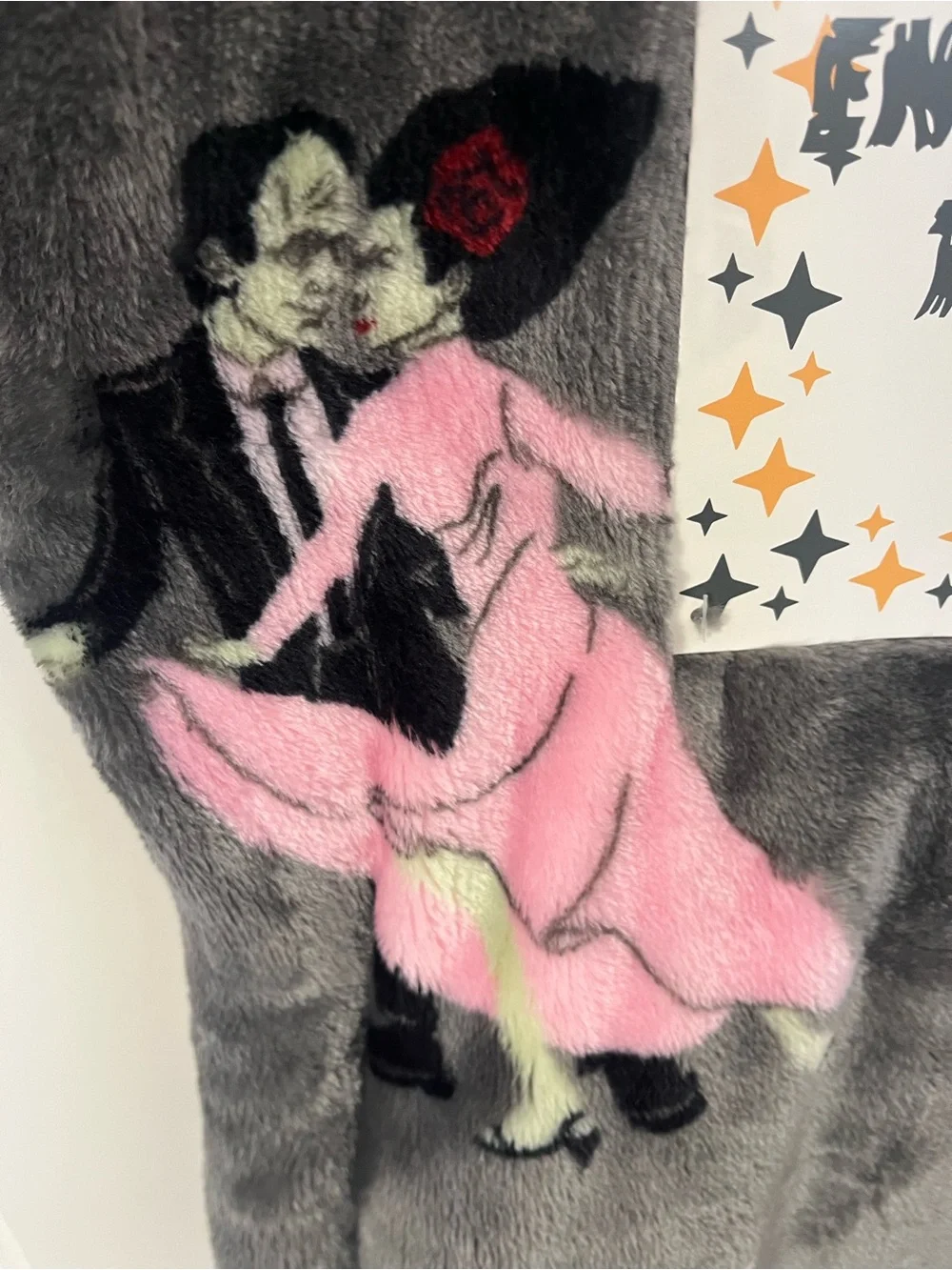 Enchanted Throw Plush Blanket Halloween Frankenstein and Bride